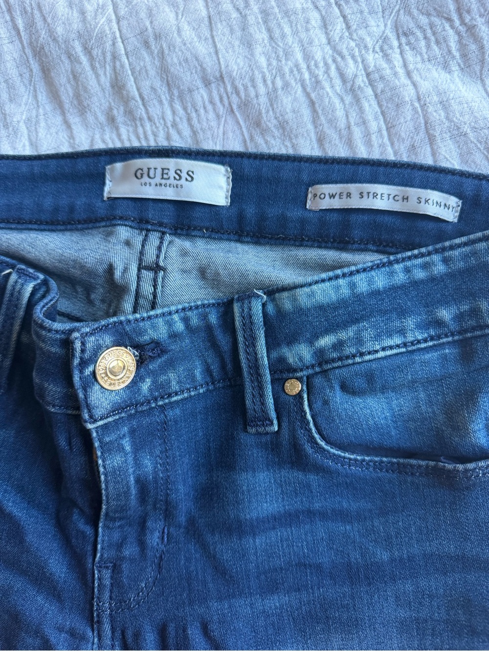 GUESS Power Stretch Skinny Jeans in Medium Blue Wash